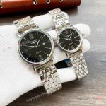 Low Price Longines Master Watches Quartz Black Dial Stainless Steel